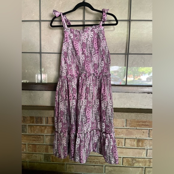 NWT kate quinn violet hollyhock tie strap ruffle dress - Picture 1 of 1